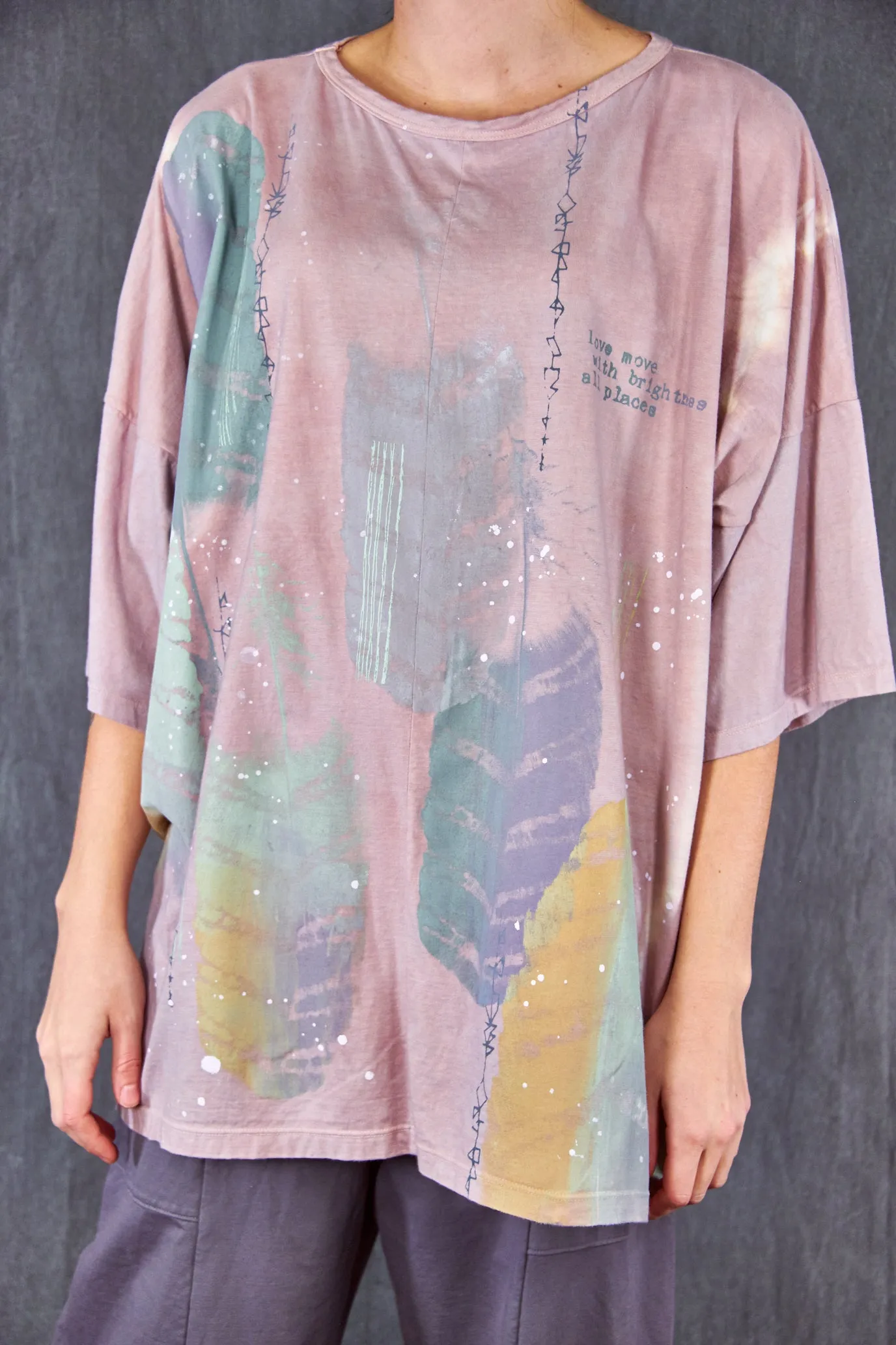 1236HD Line Tee-Sedona Feather Peace-Dusty Pink-29/30” L