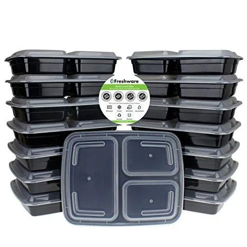 15 Pack: Freshware Meal Prep Containers