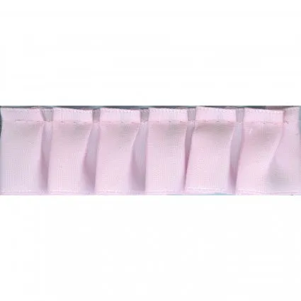 1" Pink Ruffled Box Pleated Ribbon Trim by the Yard
