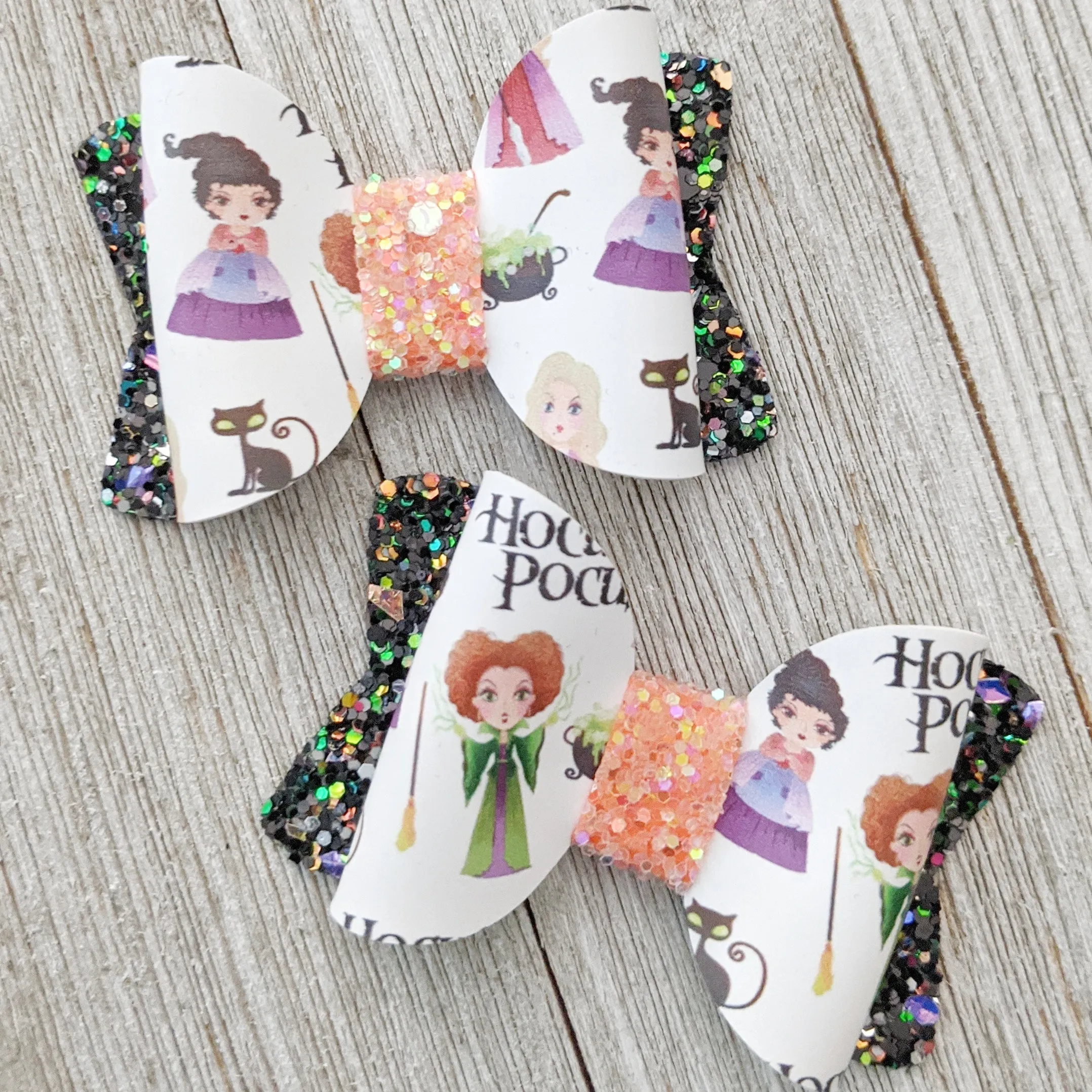 2.5" Halloween Glitter Bow