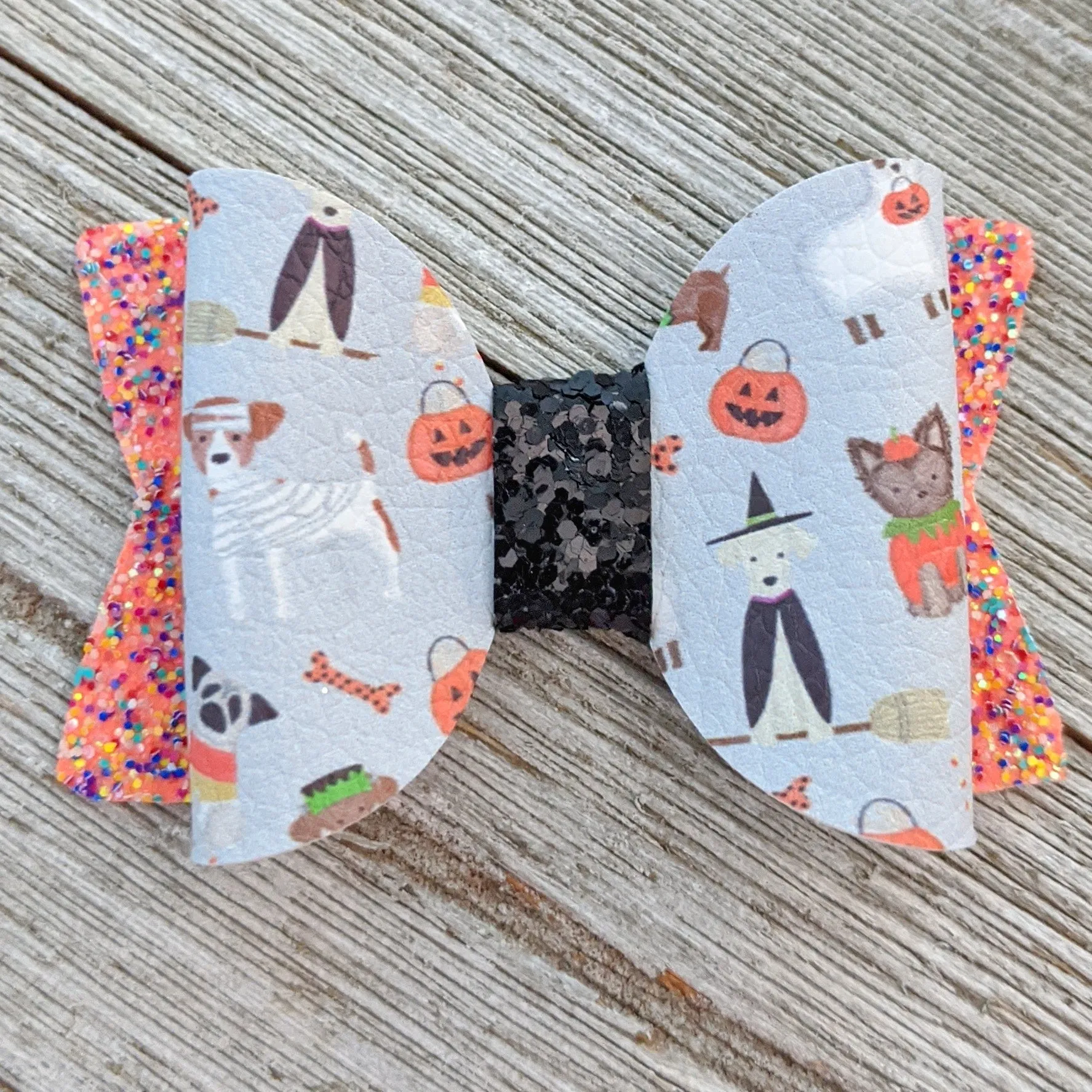 2.5" Halloween Glitter Bow