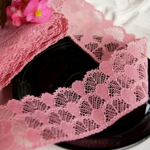 2¼" Raindrops Lace Trim - Mauve Pink