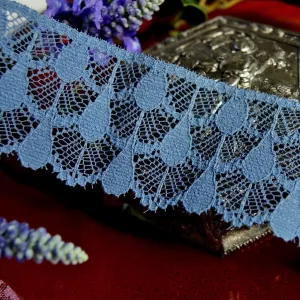 2¼" Raindrops Lace Trim - Stone Blue