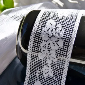 2¼" White Roses Insertion Lace Trim