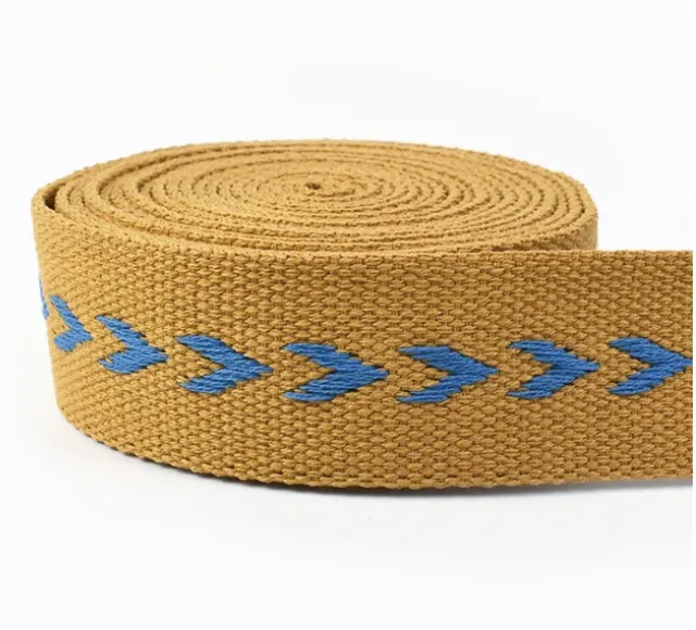 38mm  Webbing Mustard with Blue Arrows