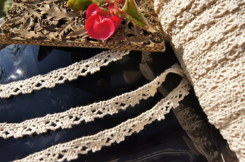 3/8" COTTON CLUNY CROCHET LACE TRIM