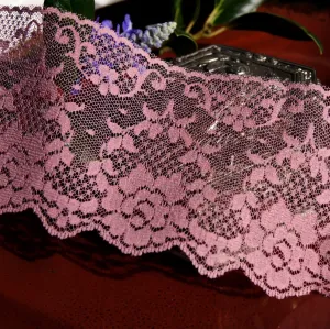 3½" Floral Lace Trim - Dusty Rose