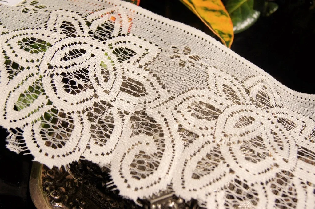 4" Big Floral Lace Trim - Cream