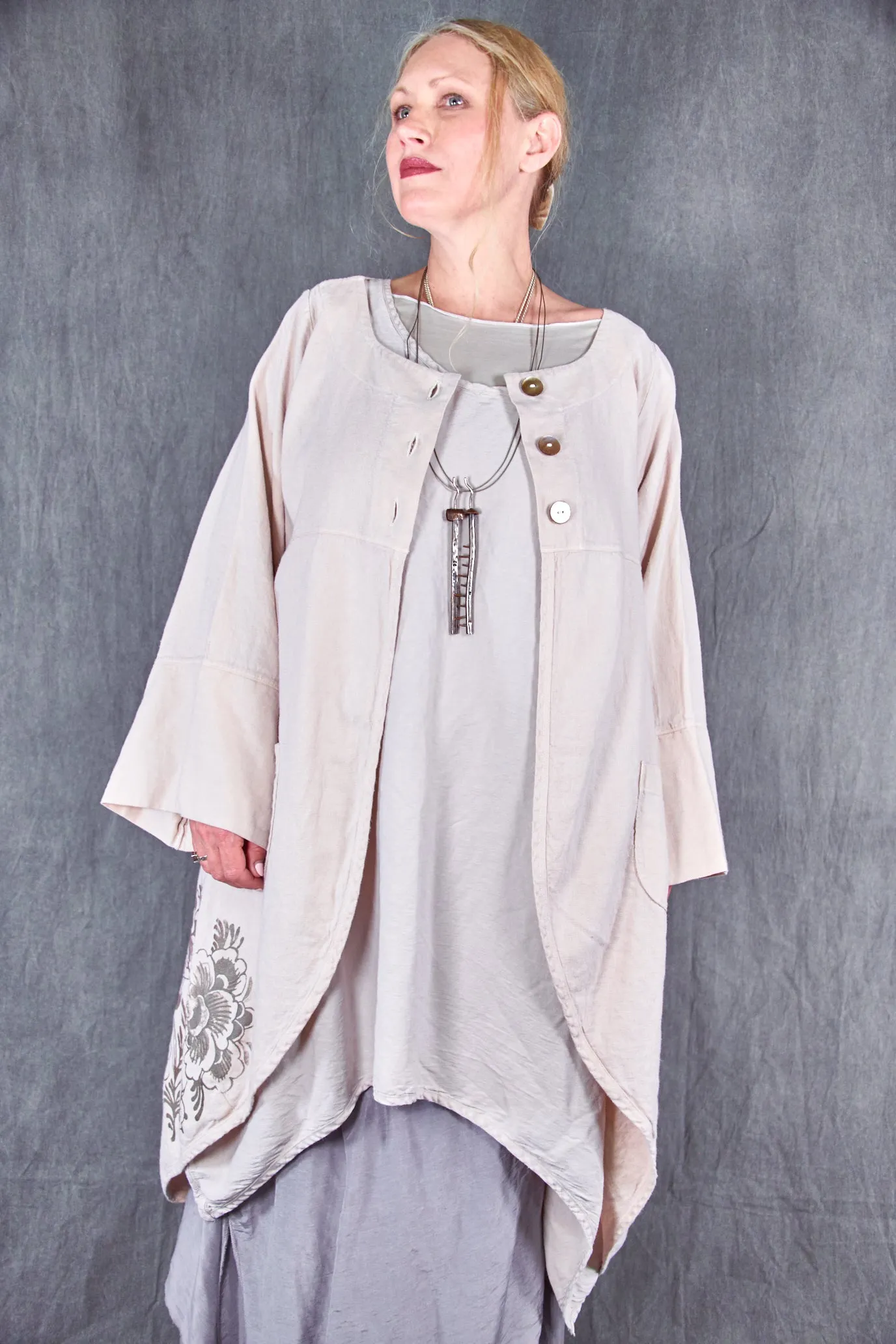 5288 Heavy Linen/Viscose Jacket-Rosewater-P