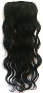 8" Long Wavy 100% Human Hairpiece Undetectable Clip-In Bangs Filler Seamless Topper Volumizer