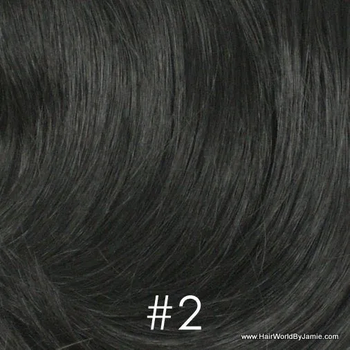 8" Long Wavy 100% Human Hairpiece Undetectable Clip-In Bangs Filler Seamless Topper Volumizer