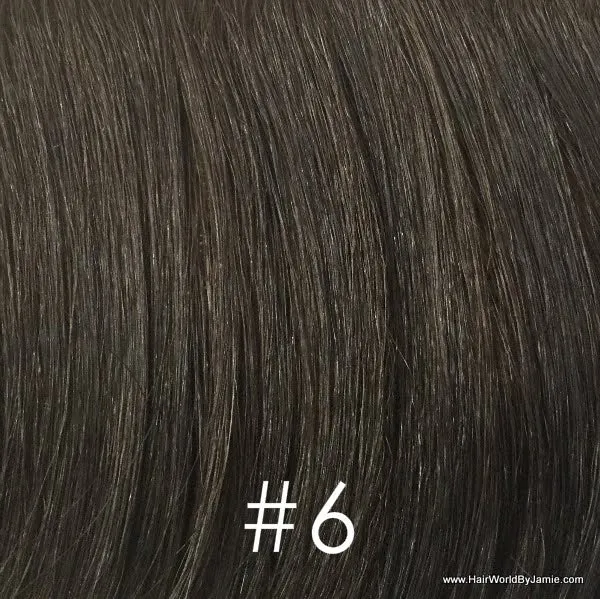 8" Long Wavy 100% Human Hairpiece Undetectable Clip-In Bangs Filler Seamless Topper Volumizer