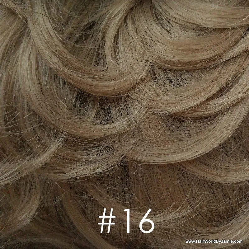 8" Long Wavy 100% Human Hairpiece Undetectable Clip-In Bangs Filler Seamless Topper Volumizer