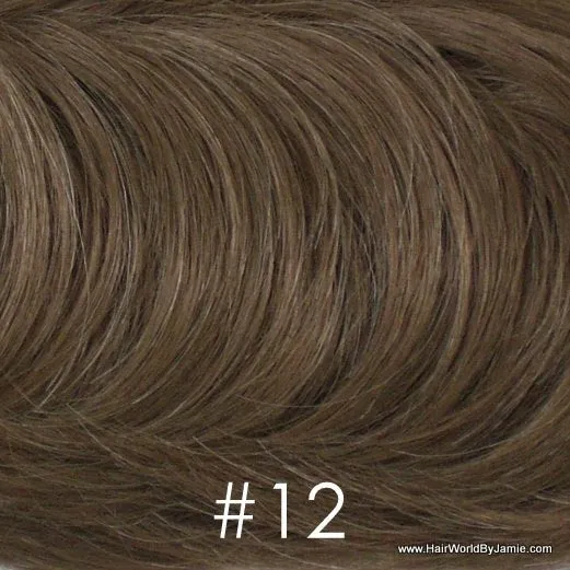 8" Long Wavy 100% Human Hairpiece Undetectable Clip-In Bangs Filler Seamless Topper Volumizer