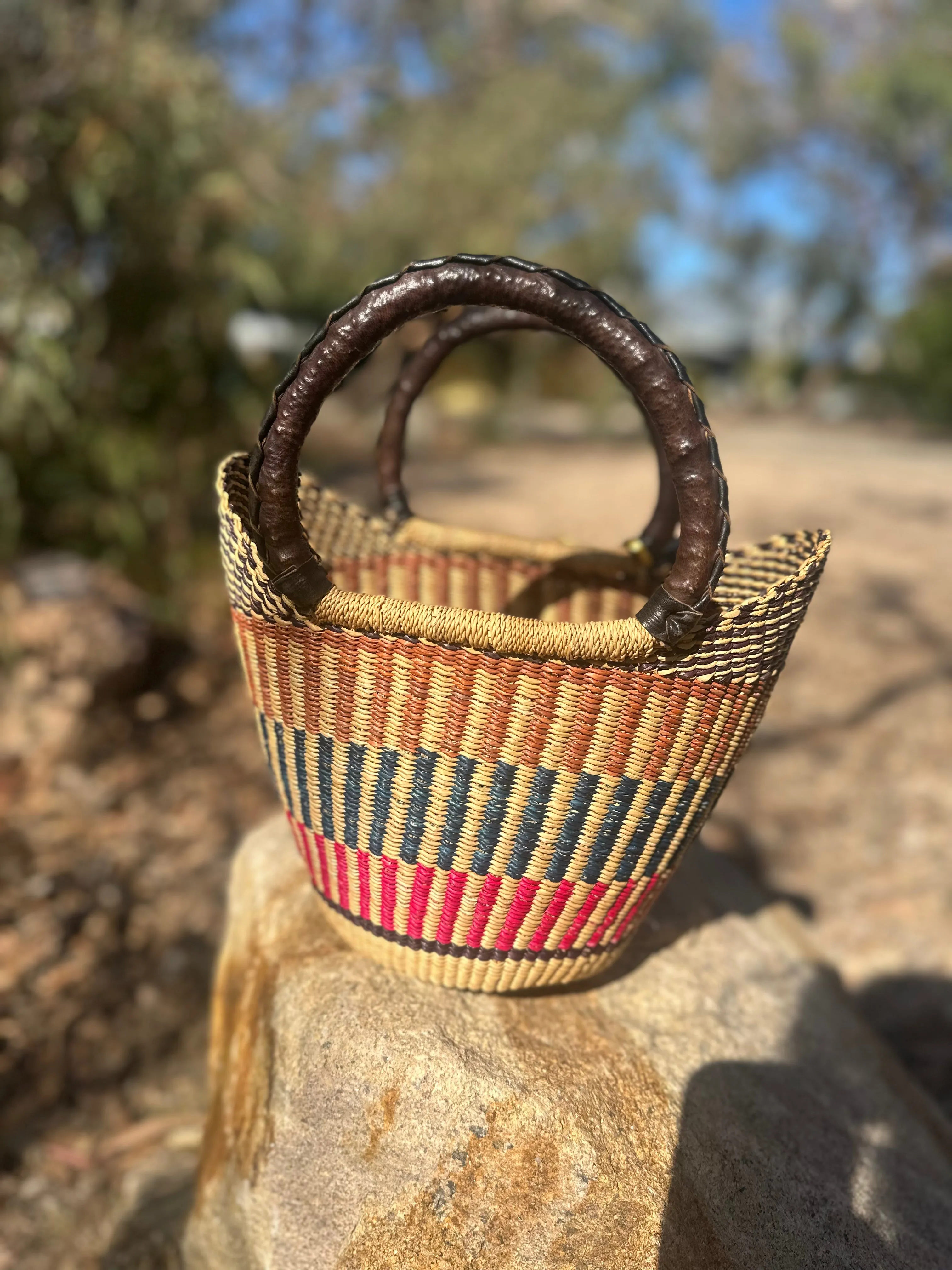 African Basket ‘Crimson Earth’ #004