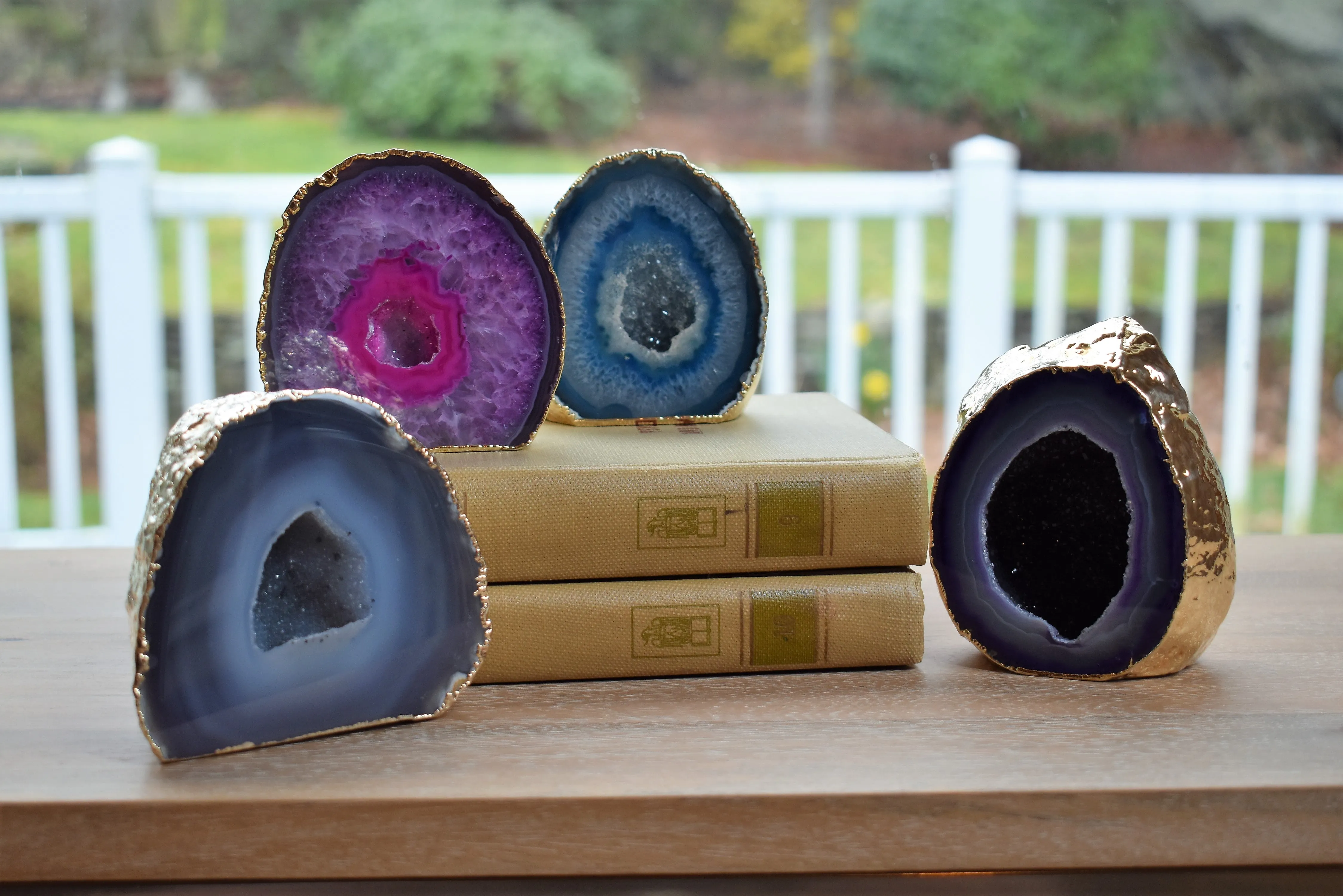 Agate Geodes with Electroplating