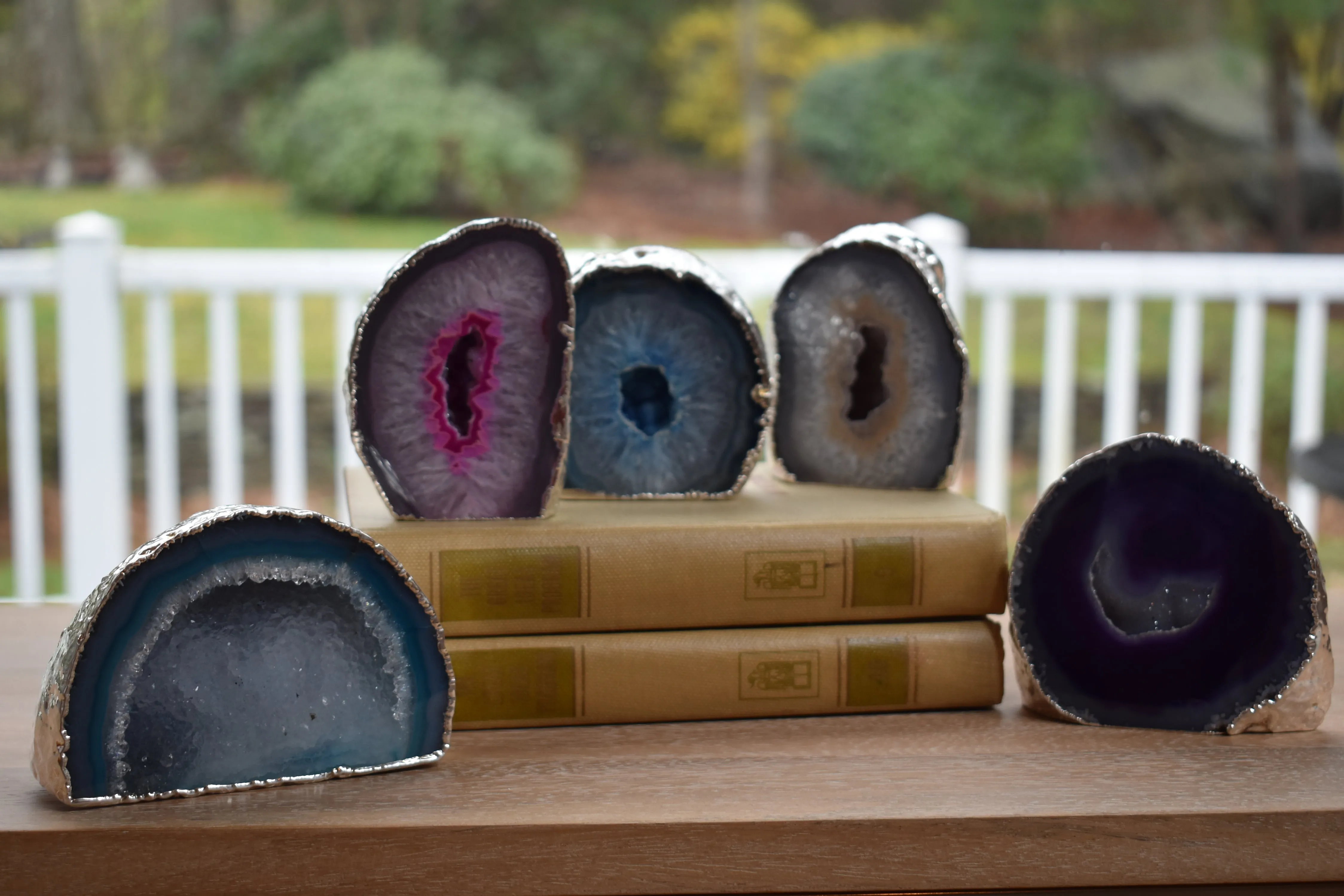 Agate Geodes with Electroplating