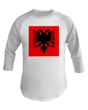 Albania Flag  3/4 Sleeve Raglan Shirt
