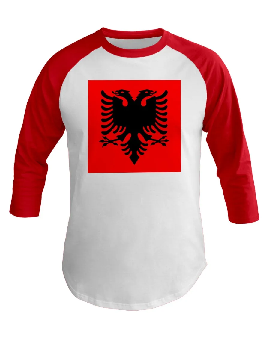 Albania Flag  3/4 Sleeve Raglan Shirt