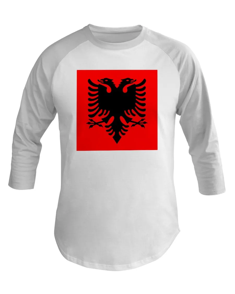 Albania Flag  3/4 Sleeve Raglan Shirt