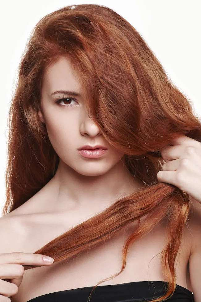 Amber Red 8 Piece Clip Ins - Wavy Hair