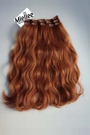Amber Red 8 Piece Clip Ins - Wavy Hair