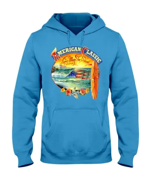 American Classic Longboard Patriotic Ocean Surfing Hoodie