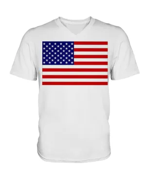 American Flag  V-Neck T-Shirt