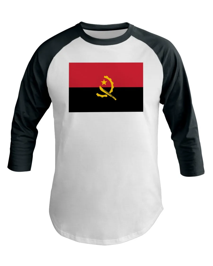 Angola Flag 3/4 Sleeve Raglan Shirt