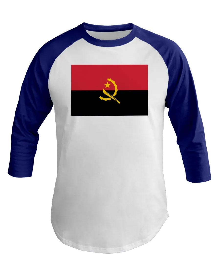 Angola Flag 3/4 Sleeve Raglan Shirt