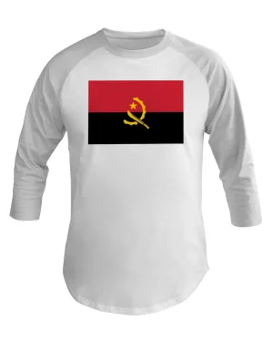 Angola Flag 3/4 Sleeve Raglan Shirt