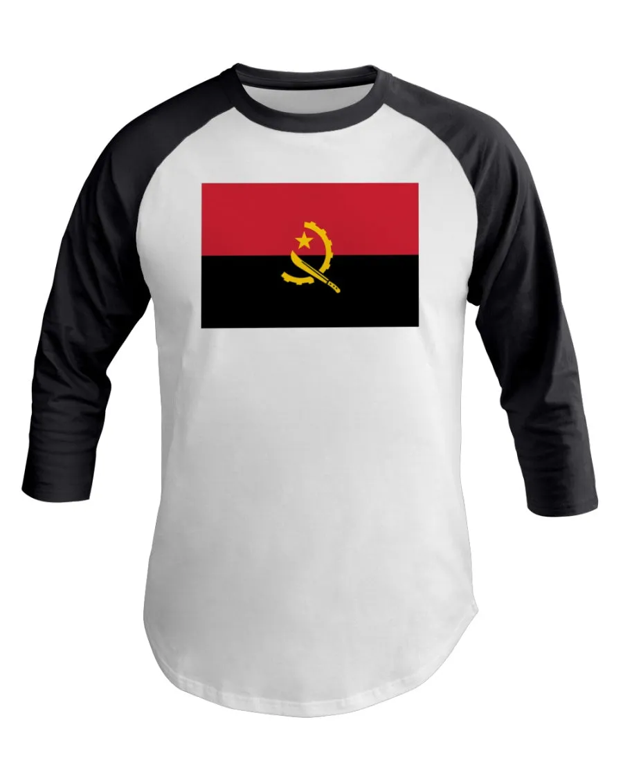 Angola Flag 3/4 Sleeve Raglan Shirt