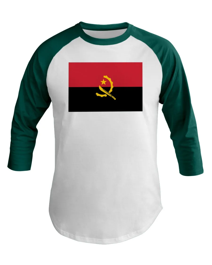 Angola Flag 3/4 Sleeve Raglan Shirt