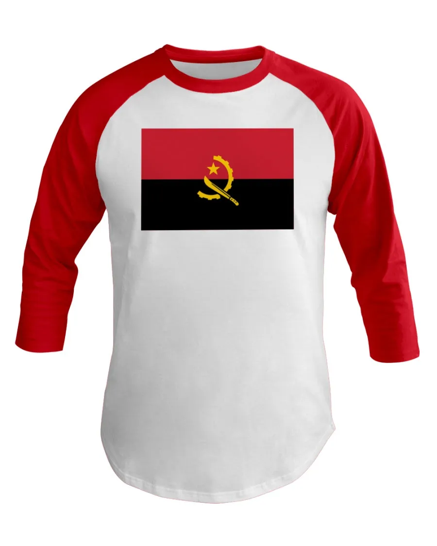 Angola Flag 3/4 Sleeve Raglan Shirt