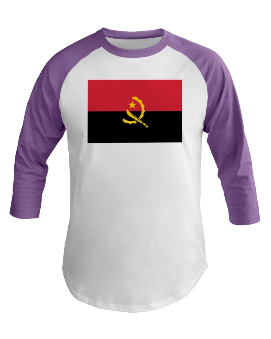 Angola Flag 3/4 Sleeve Raglan Shirt