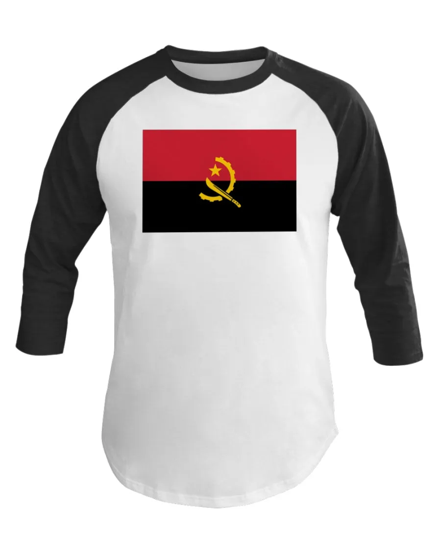 Angola Flag 3/4 Sleeve Raglan Shirt