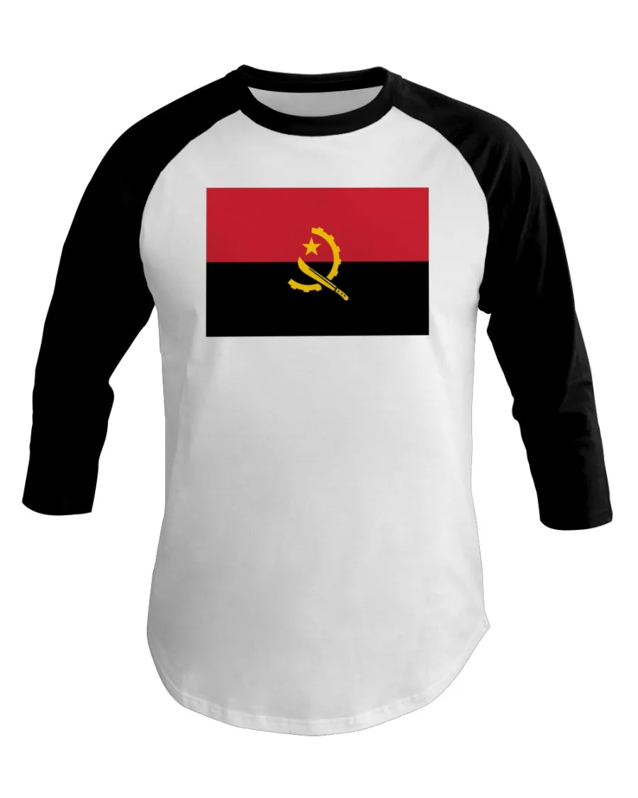 Angola Flag 3/4 Sleeve Raglan Shirt