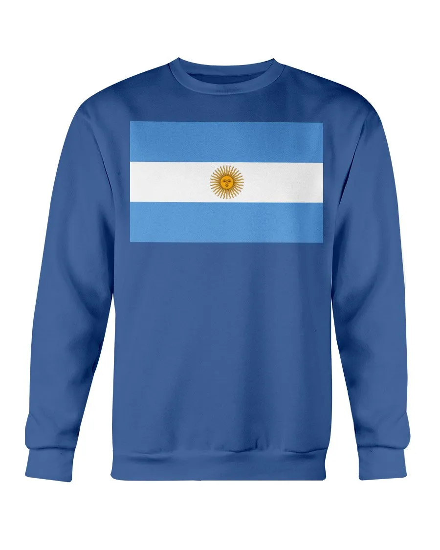 Argentinian Flag Gildan Crewneck Sweatshirt