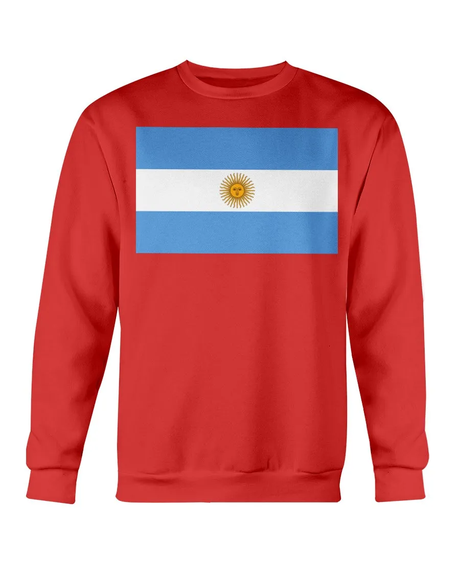 Argentinian Flag Gildan Crewneck Sweatshirt