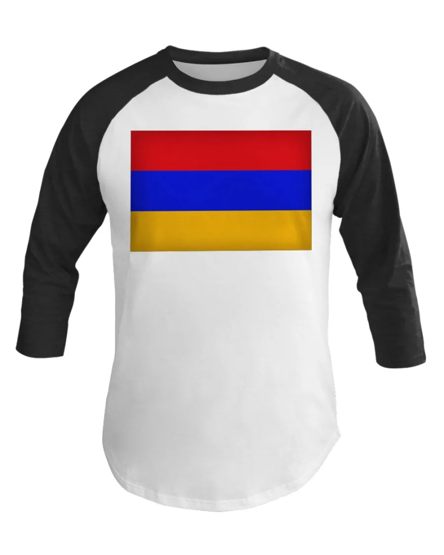 Armenian Flag 3/4 Sleeve Raglan Shirt