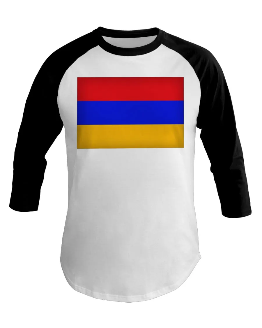 Armenian Flag 3/4 Sleeve Raglan Shirt