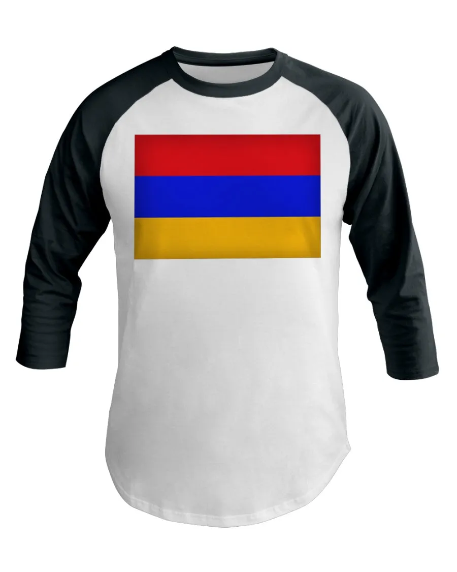 Armenian Flag 3/4 Sleeve Raglan Shirt