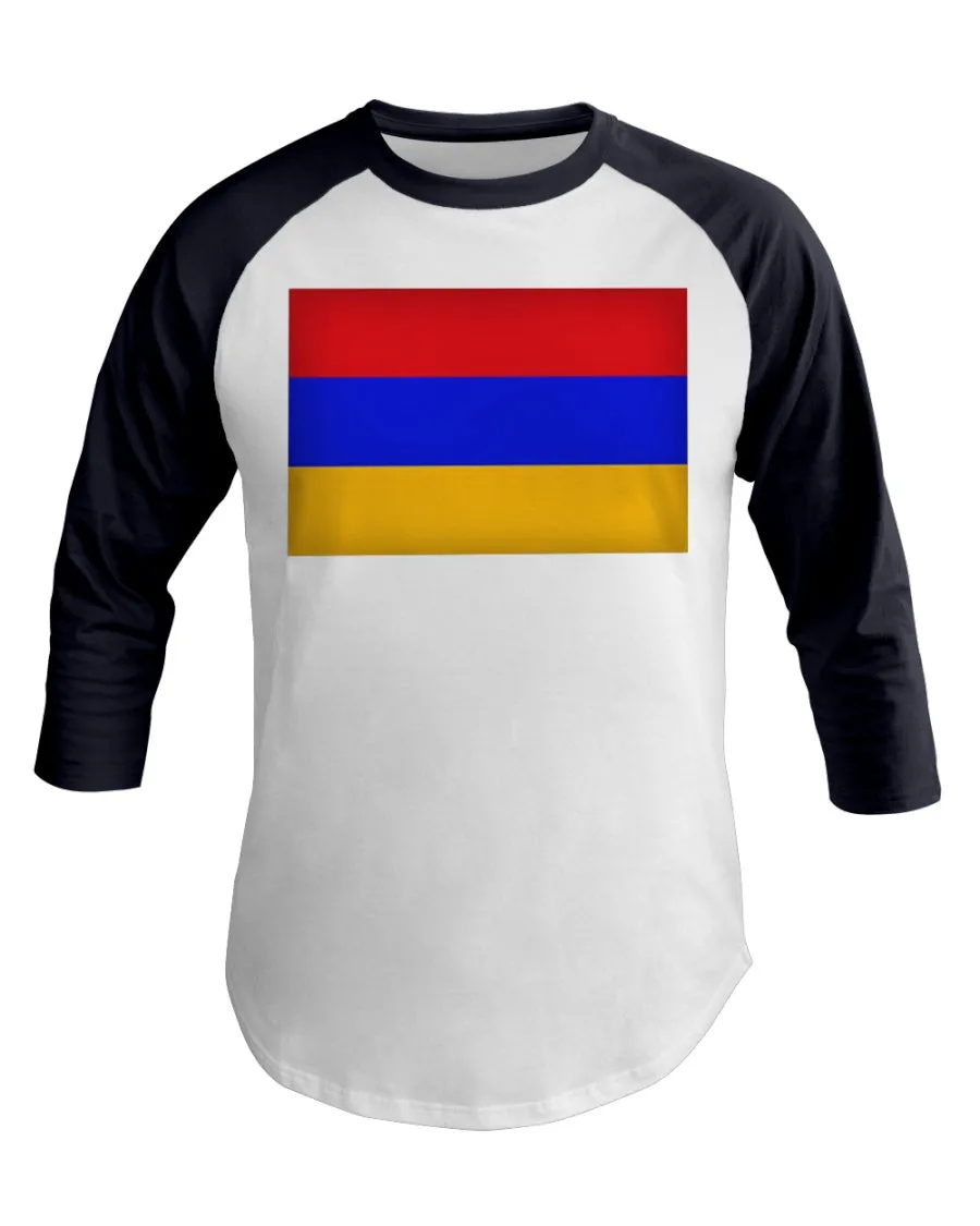 Armenian Flag 3/4 Sleeve Raglan Shirt