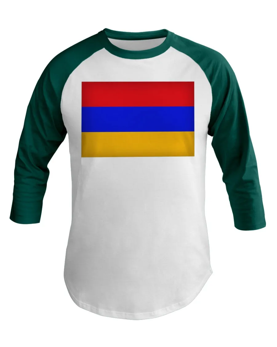 Armenian Flag 3/4 Sleeve Raglan Shirt