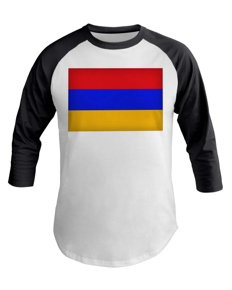 Armenian Flag 3/4 Sleeve Raglan Shirt