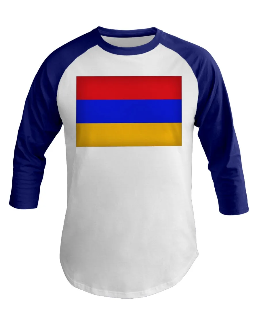 Armenian Flag 3/4 Sleeve Raglan Shirt