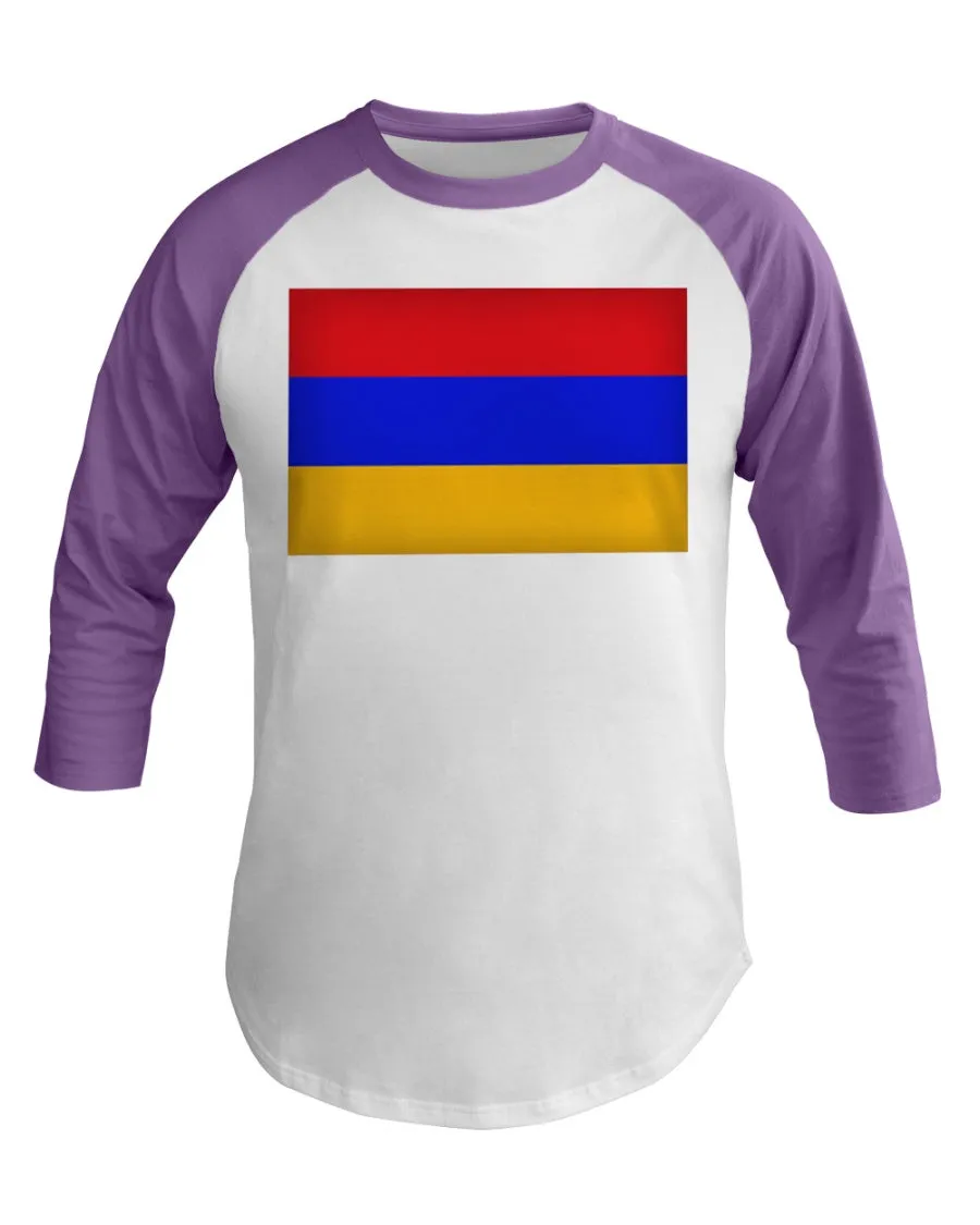 Armenian Flag 3/4 Sleeve Raglan Shirt