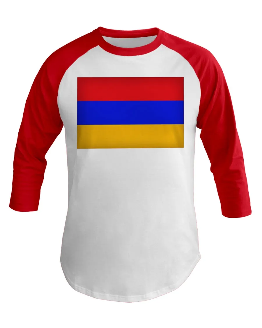 Armenian Flag 3/4 Sleeve Raglan Shirt