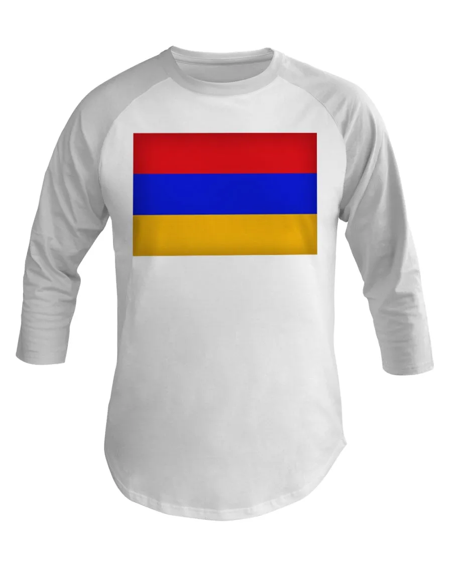 Armenian Flag 3/4 Sleeve Raglan Shirt
