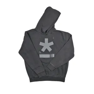 Asterisk Barcode Heavyweight Pullover Hoodie Metallic Pigment Black